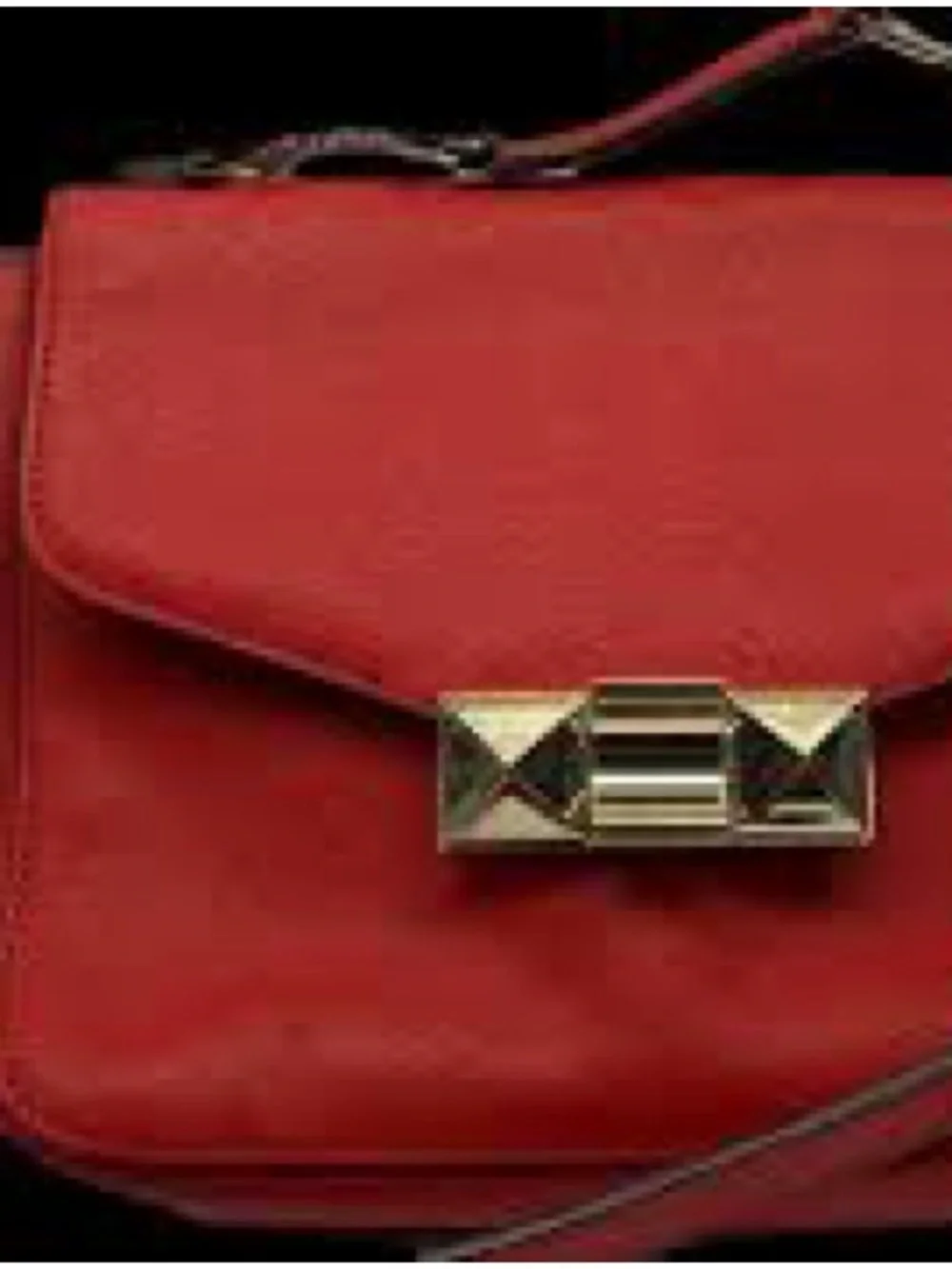 Ann Taylor Red Women's Structured Satchel Bag with Gold Hardware NWT $178